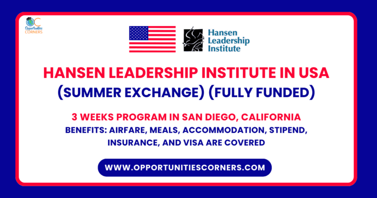 2025 Hansen Leadership Institute in USA (Fully Funded) unisearch