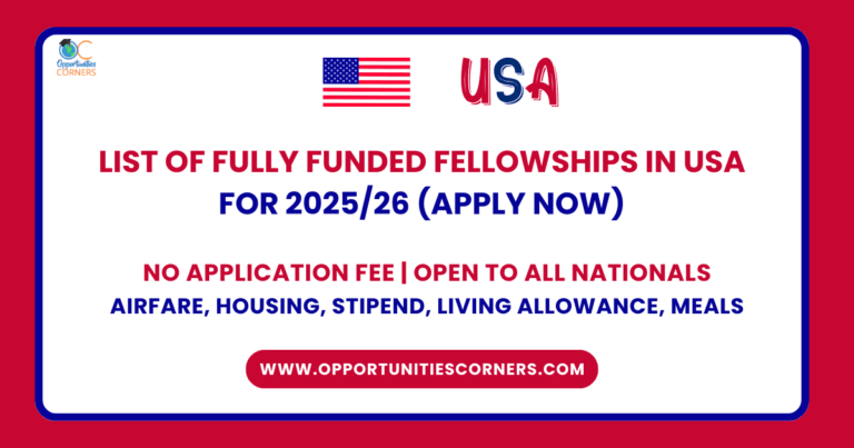 List of Fully Funded Fellowships in USA For 2025/26 (APPLY) unisearch