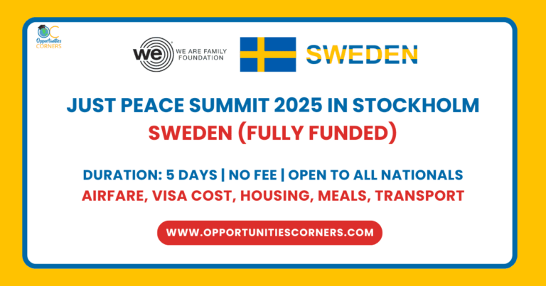 Three Dot Dash Just Peace Summit 2025 in Sweden (Fully Funded) unisearch