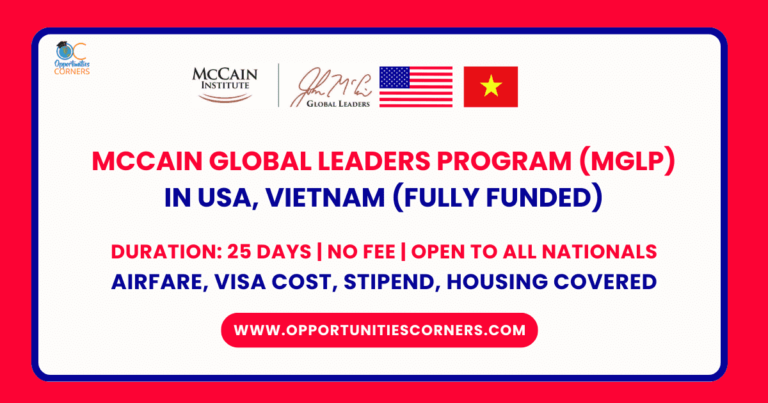 McCain Global Leaders Program (MGLP) 2025 in USA, Vietnam (Fully Funded) unisearch