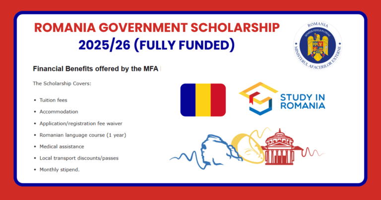 ROMANIA Government Scholarship 2025/26 (Fully Funded) unisearch